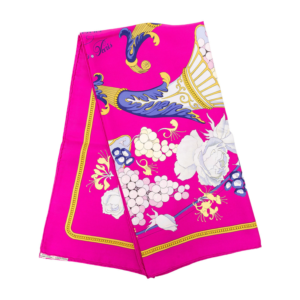 Pre-Loved Hermes Fleurs et Raisins Silk Scarf  90